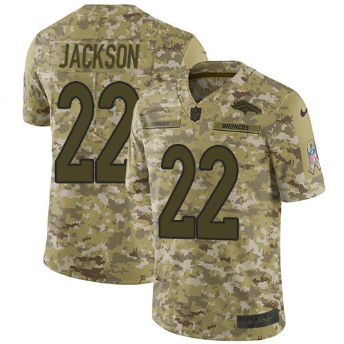 Nike Broncos #22 Kareem Jackson Camo Stitched NFL Limited 2018 Salute To Service Jersey