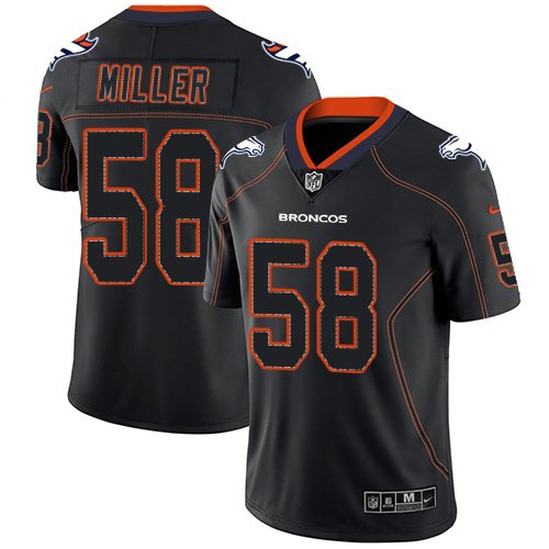Nike Broncos #58 Von Miller Lights Out Black Stitched NFL Limited Rush Jersey