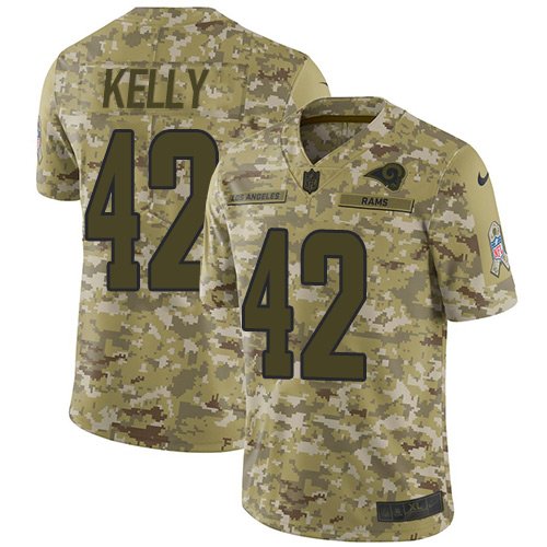 Nike Rams #42 John Kelly Camo Stitched NFL Limited 2018 Salute To Service Jersey - LAR485
