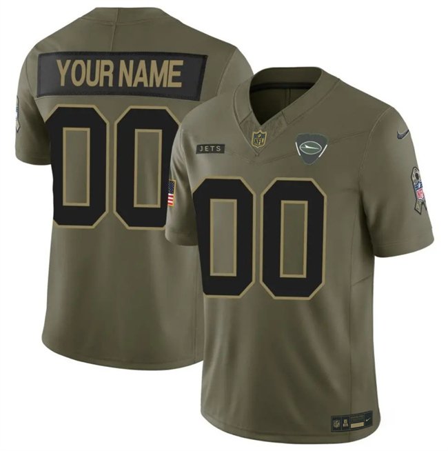 Olive New York Jets Active Player Custom 2025 F.U.S.E. Salute to Service Limited Stitched Football Jersey - NYJ22