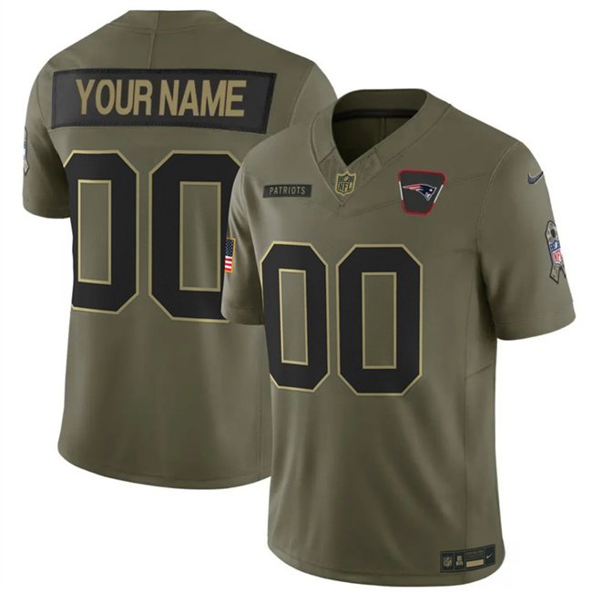 Olive New England Patriots Active Player Custom 2025 F.U.S.E. Salute to Service Limited Stitched Football Jersey - NEP32