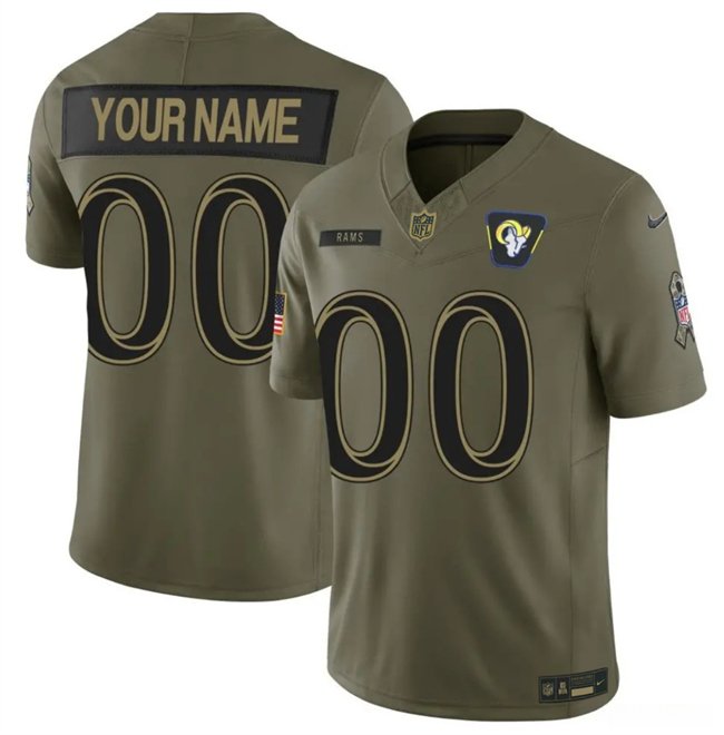 Olive Los Angeles Rams Active Player Custom 2025 F.U.S.E. Salute to Service Limited Stitched Football Jersey - LAR482