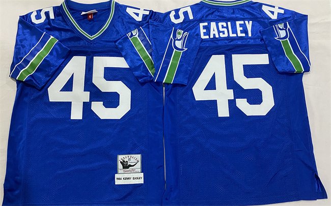 Royal Seattle Seahawks #45 Kenny Easley Throwback Stitched Football Jersey