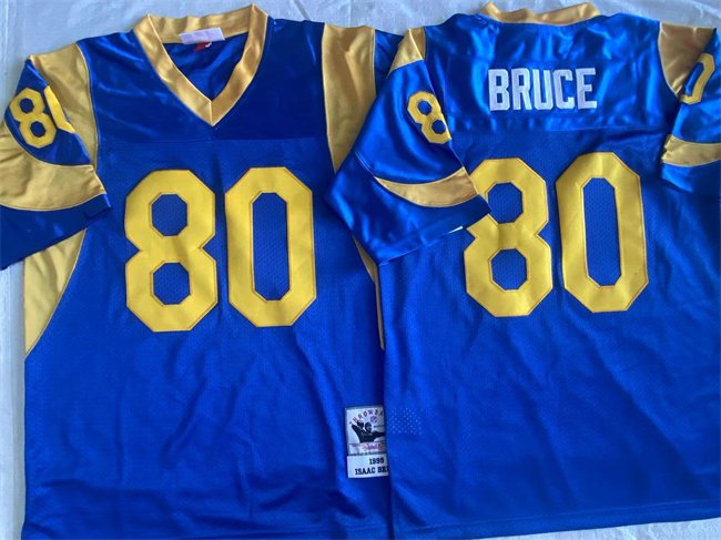 Blue Los Angeles Rams #80 Isaac Bruce Throwback Stitched Jersey - LAR272