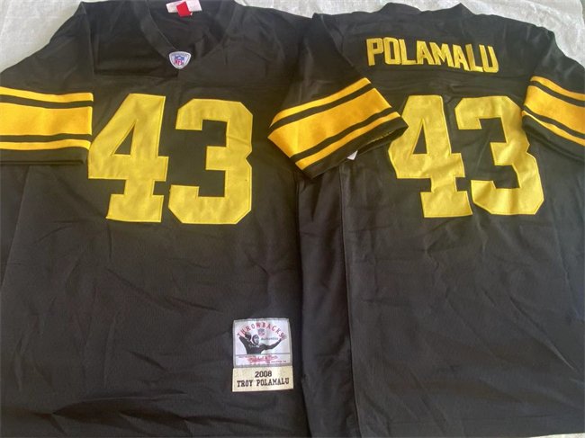 Black Pittsburgh Steelers #43 Troy Polamalu Color Rush Stitched Football Jersey - PSJ148