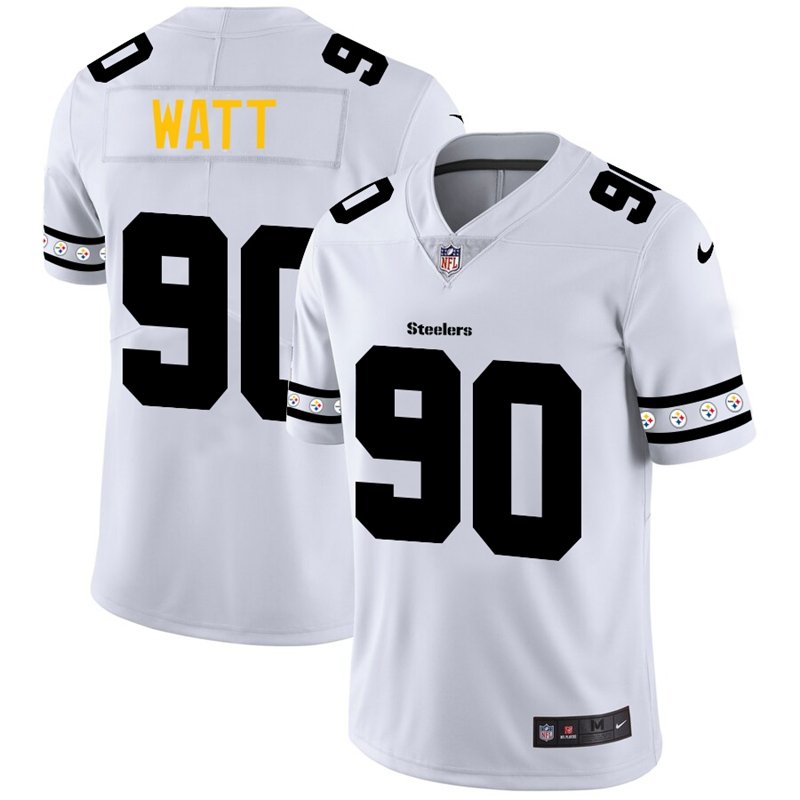 Pittsburgh Steelers #90 T.J. Watt Nike White Team Logo Vapor Limited NFL Jersey - PSJ91