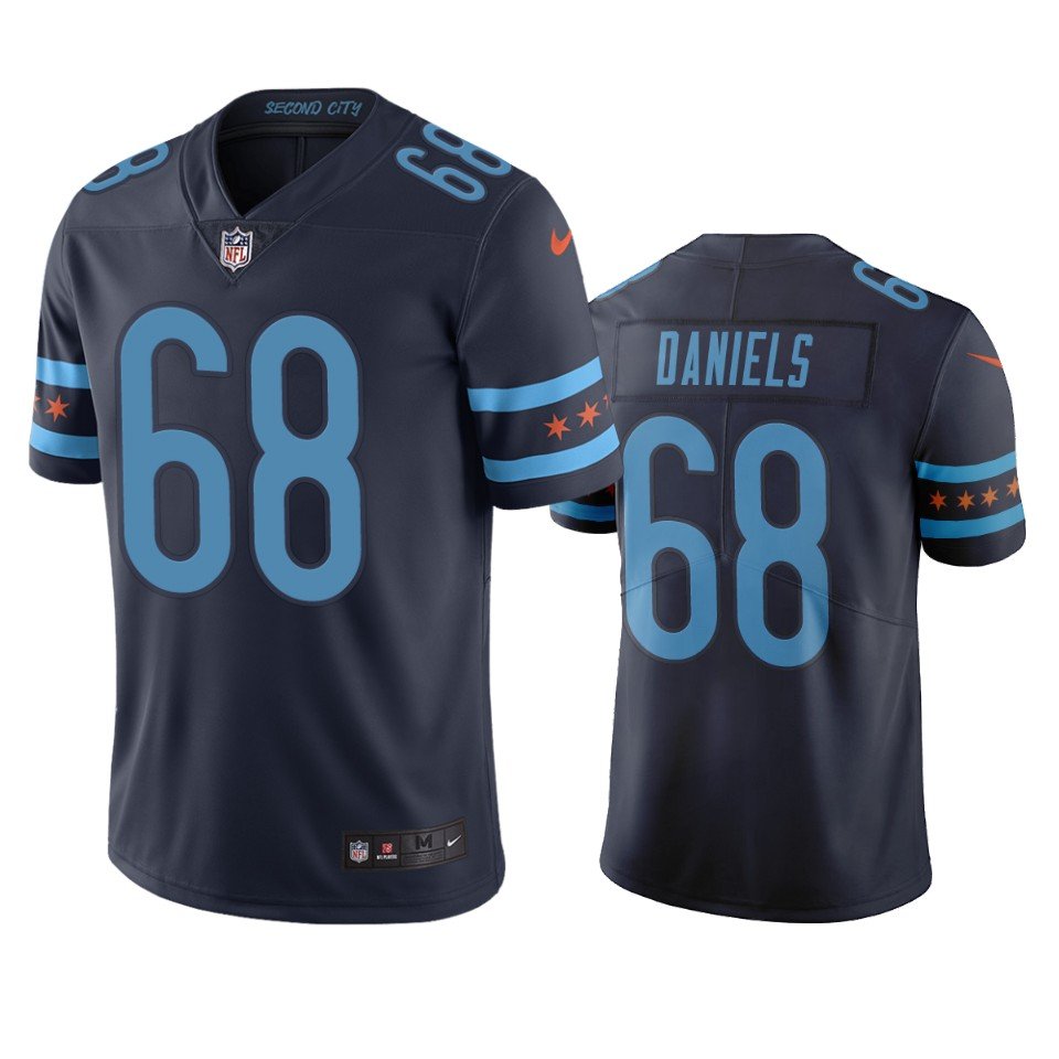 Chicago Bears #68 James Daniels Navy Vapor Limited City Edition NFL Jersey - CBJ475
