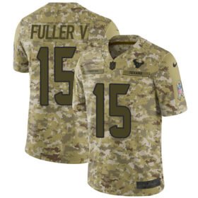 Nike Texans #15 Will Fuller V Camo Stitched NFL Limited 2018 Salute To Service Jersey - HTJ237
