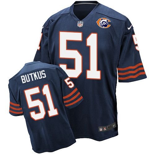Nike Bears #51 Dick Butkus Navy Blue Throwback Stitched NFL Elite Jersey - CBJ36