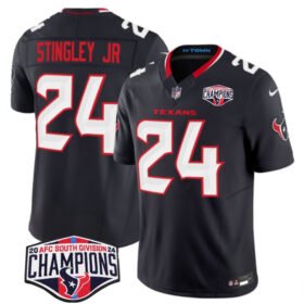 Navy Houston Texans #24 Derek Stingley Jr. F.U.S.E. 2024 AFC South Division Champions Vapor Limited Stitched Football Jersey - HTJ406
