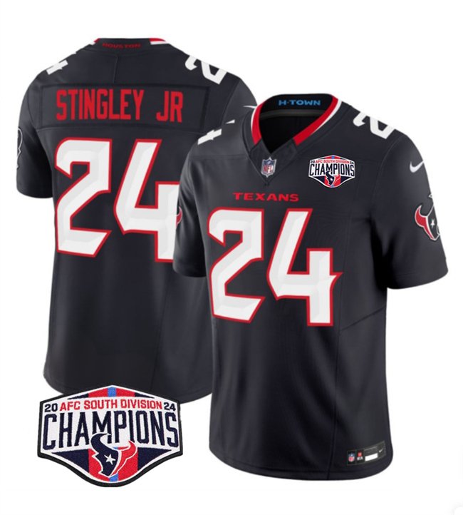 Navy Houston Texans #24 Derek Stingley Jr. F.U.S.E. 2024 AFC South Division Champions Vapor Limited Stitched Football Jersey - HTJ406