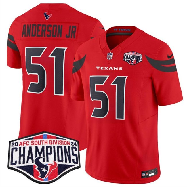 Red Houston Texans #51 Will Anderson Jr. F.U.S.E. 2024 AFC South Division Champions Vapor Limited Stitched Football Jersey - HTJ78