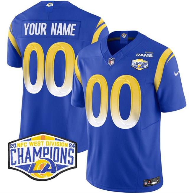 Blue Los Angeles Rams Active Player Custom 2024 NFC West Champions F.U.S.E. Vapor Untouchable Stitched Football Jersey - LAR87