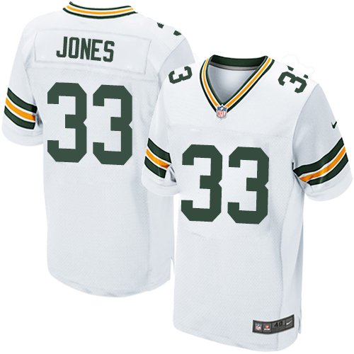 Nike Packers #33 Aaron Jones White Stitched NFL Elite Jersey - GBJ07