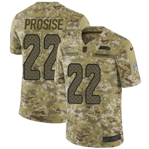Nike Seahawks #22 C. J. Prosise Camo Stitched NFL Limited 2018 Salute To Service Jersey