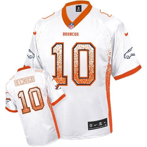 Nike Broncos #10 Emmanuel Sanders White Stitched NFL Elite Drift Fashion Jersey