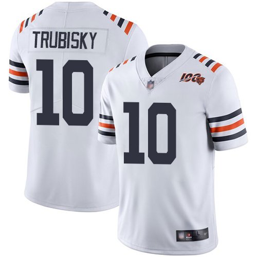 Nike Bears #10 Mitchell Trubisky White Alternate Stitched NFL Vapor Untouchable Limited 100th Season Jersey - CBJ51