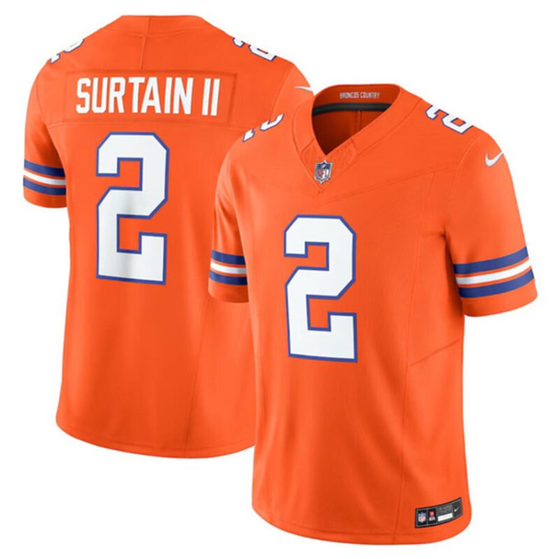 Orange Denver Broncos #2 Pat Surtain II F.U.S.E. Mile High Collection 1977 Throwback Vapor Limited Stitched Football Jersey