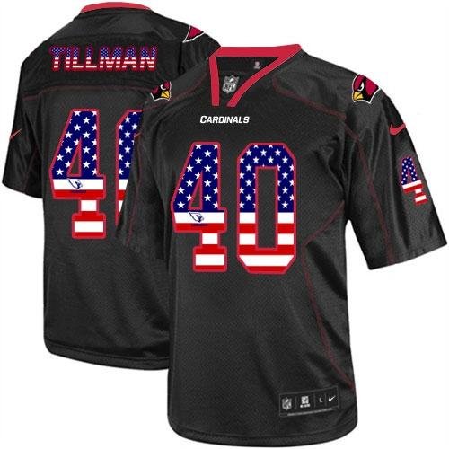 Nike Cardinals #40 Pat Tillman Black Stitched NFL Elite USA Flag Fashion Jersey - ACJ335
