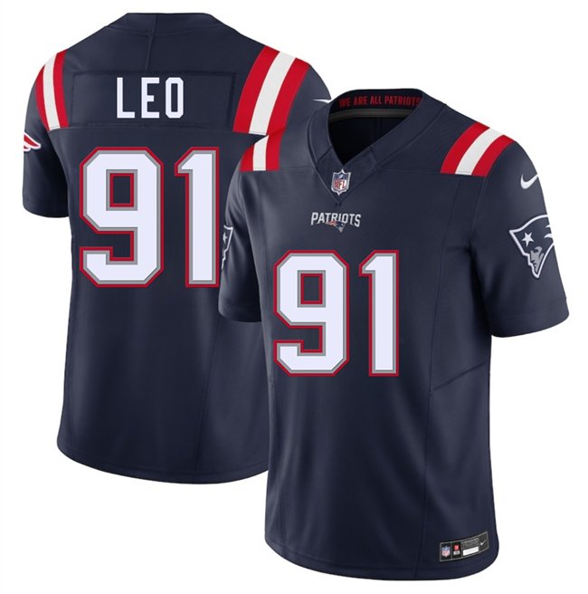 Navy New England Patriots #91 Titus Leo 2025 F.U.S.E. Vapor Limited Stitched Football Jersey - NEP13
