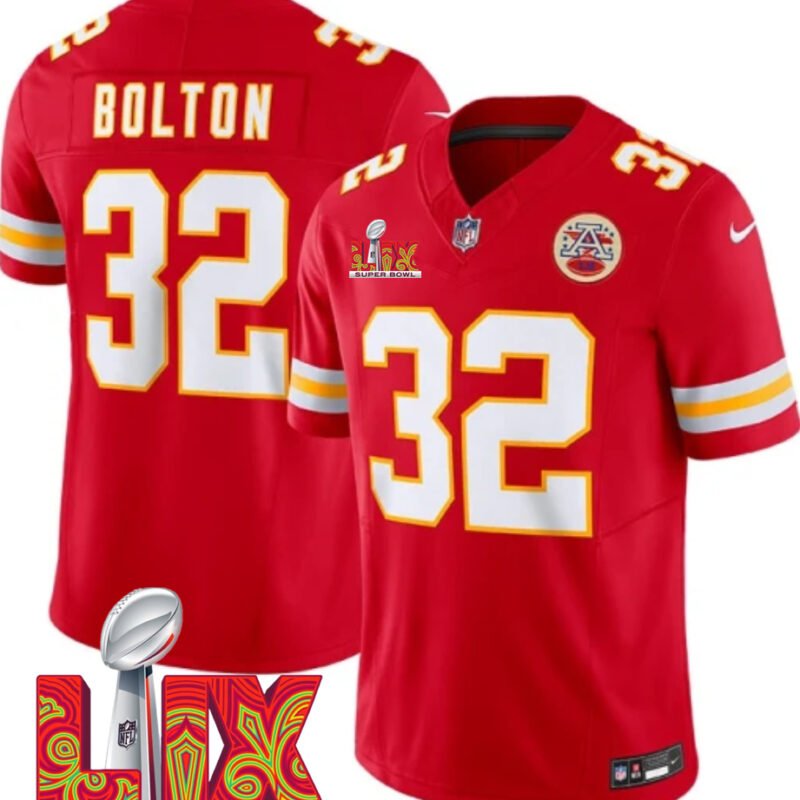 Red Kansas City Chiefs #32 Nick Bolton 2025 Super Bowl LIX Patch F.U.S.E. Vapor Limited Stitched Football Jersey - KCJ60