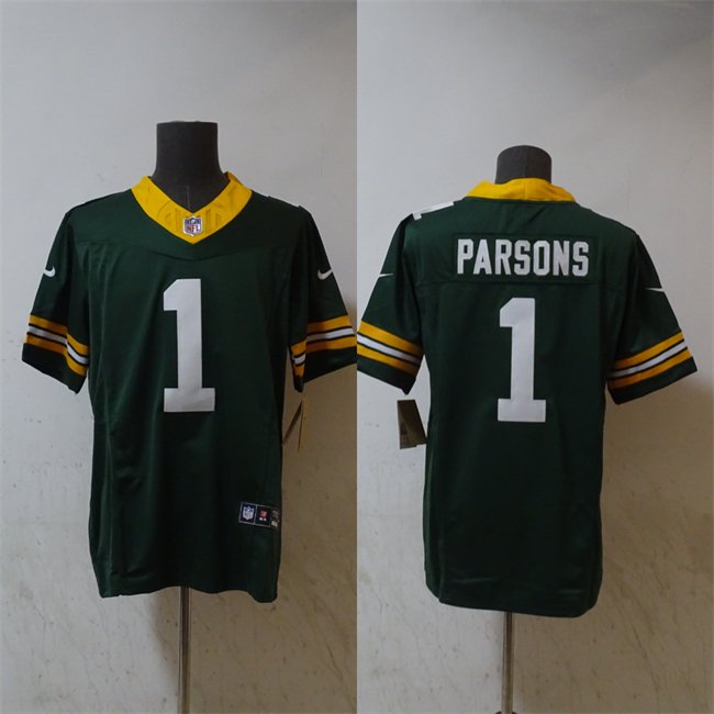 Green Green Bay Packers #1 Micah Parsons Vapor 2025 F.U.S.E. Limited Stitched Football Jersey - GBJ91