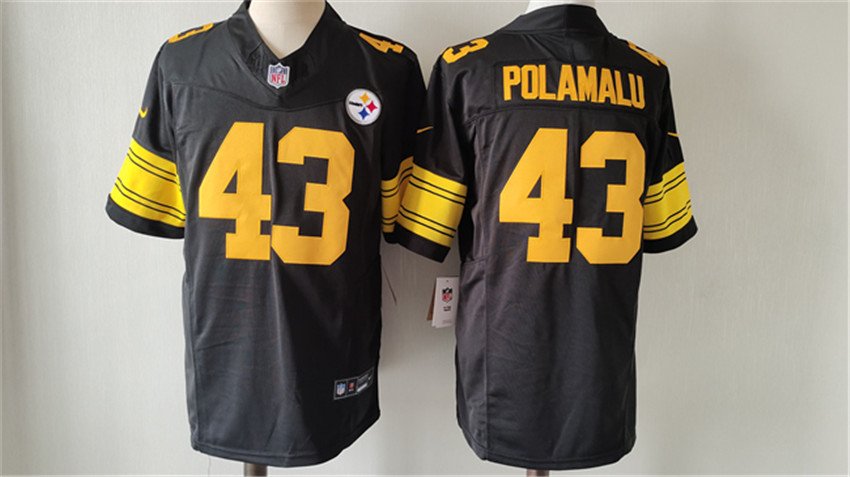 Black Pittsburgh Steelers #43 Troy Polamalu 2023 F.U.S.E. Color Rush Vapor Untouchable Color Rish Limited Jersey - PSJ400