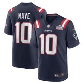 New England Patriots #10 Drake Maye Navy Super Bowl LX Patch Game Jersey - NEP150