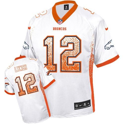 Nike Broncos #12 Paxton Lynch White Stitched NFL Elite Drift Fashion Jersey