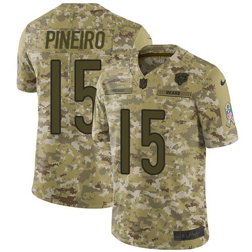 Nike Bears #15 Eddy Pineiro Camo Stitched NFL Limited 2018 Salute To Service Jersey - CBJ84