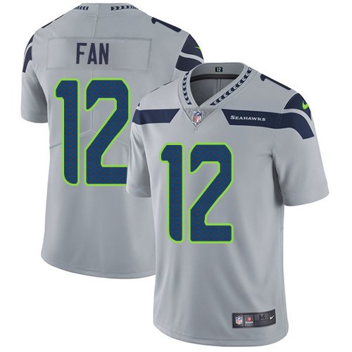 Nike Seahawks #12 Fan Grey Alternate Stitched NFL Vapor Untouchable Limited Jersey