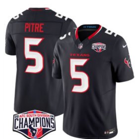 Navy Houston Texans #5 Jalen Pitre F.U.S.E. 2024 AFC South Division Champions Vapor Limited Stitched Football Jersey - HTJ249