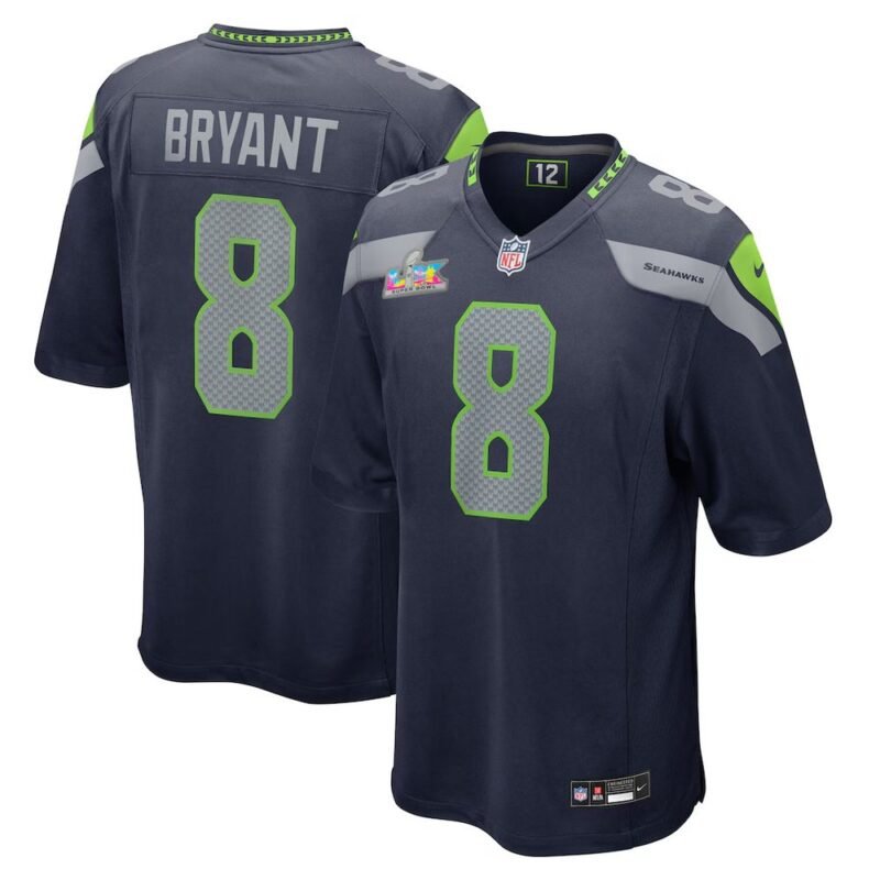 Seattle Seahawks #8 Coby Bryant College Navy Super Bowl LX Patch Game Jersey - SSR672