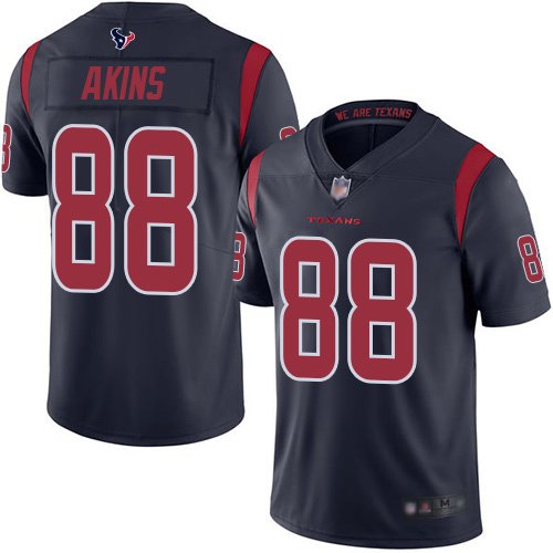 Nike Texans #88 Jordan Akins Navy Blue Stitched NFL Limited Rush Jersey - HTJ225