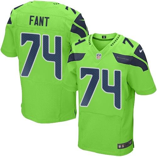 Nike Seahawks #74 George Fant Green Stitched NFL Elite Rush Jersey