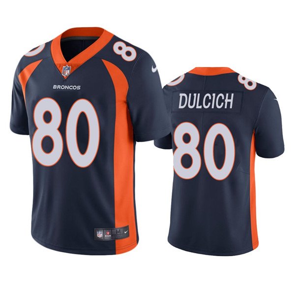 Navy Denver Broncos #80 Greg Dulcich Vapor Untouchable Stitched Jersey