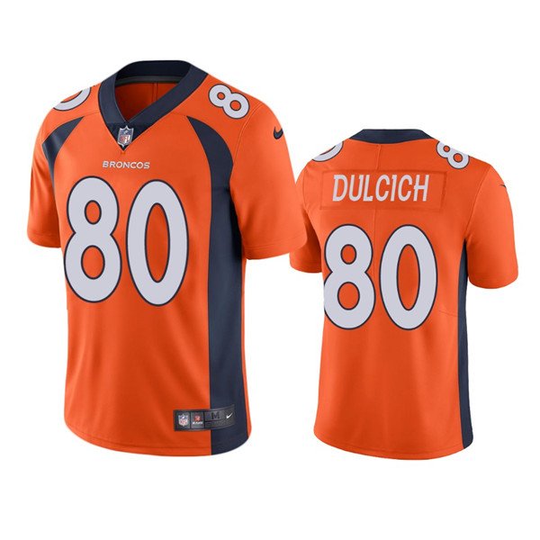 Oraange Denver Broncos #80 Greg Dulcich  Vapor Untouchable Stitched Jersey