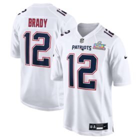 New England Patriots #12 Tom Brady White Super Bowl LX Patch Tundra Fashion Game Jersey - NEP111