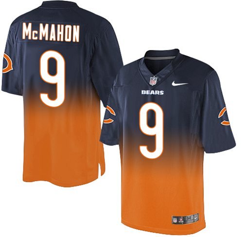 Nike Bears #9 Jim McMahon Navy Blue/Orange Stitched NFL Elite Fadeaway Fashion Jersey - CBJ486