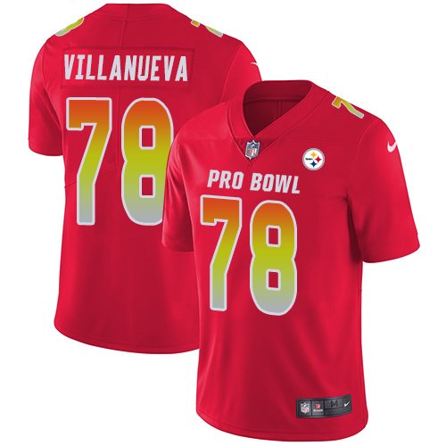 Nike Steelers #78 Alejandro Villanueva Red Stitched NFL Limited AFC 2019 Pro Bowl Jersey - PSJ609