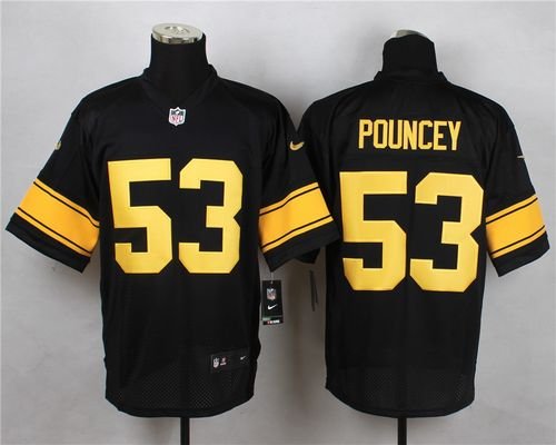 Nike Steelers #53 Maurkice Pouncey Black(Gold No.) Stitched NFL Elite Jersey - PSJ260