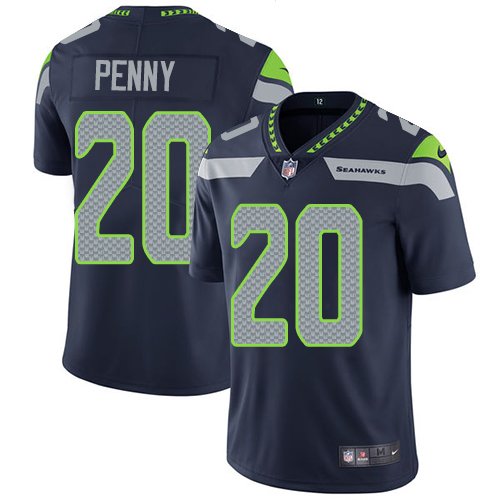 Nike Seahawks #20 Rashaad Penny Steel Blue Team Color Stitched NFL Vapor Untouchable Limited Jersey
