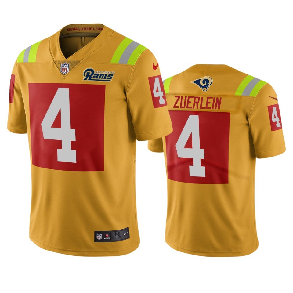 Los Angeles Rams #4 Greg Zuerlein Gold Vapor Limited City Edition NFL Jersey - LAR242