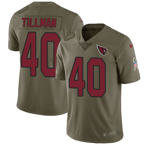Nike Cardinals #40 Pat Tillman Olive Stitched NFL Limited 2017 Salute to Service Jersey - ACJ16