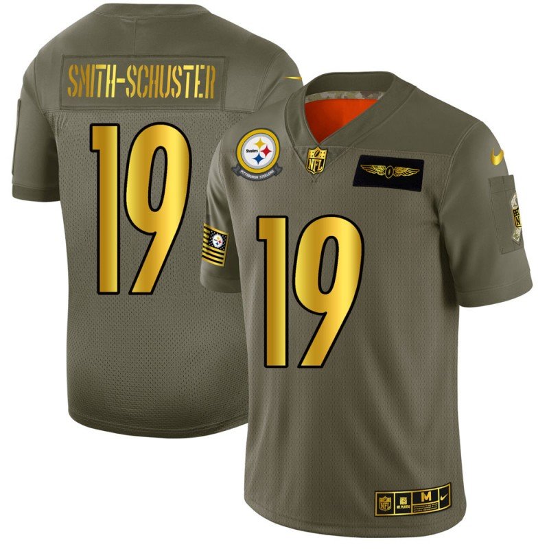 Pittsburgh Steelers #19 JuJu Smith-Schuster NFL Nike Olive Gold 2019 Salute to Service Limited Jersey - PSJ43