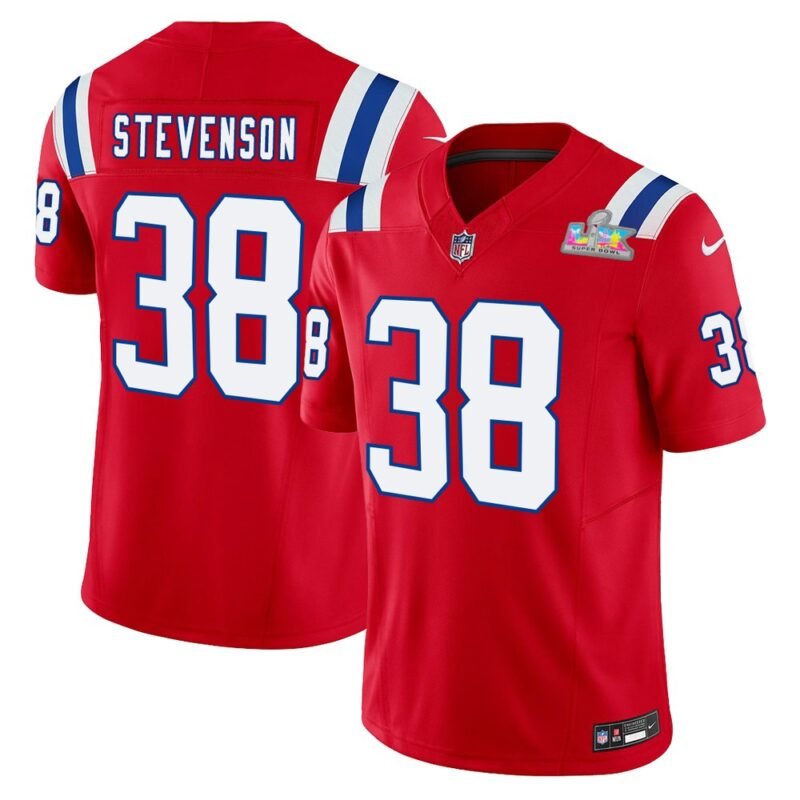 New England Patriots #38 Rhamondre Stevenson Red F.U.S.E. Vapor Limited Stitched Football Jersey - NEP136