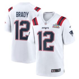 New England Patriots #12 Tom Brady White Super Bowl LX Patch Game Jersey - NEP100