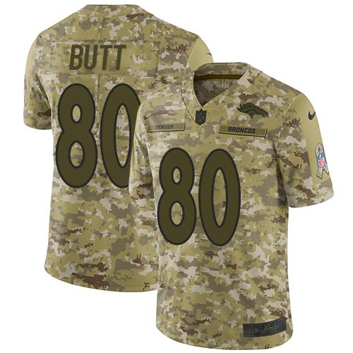 Nike Broncos #80 Jake Butt Camo Stitched NFL Limited 2018 Salute To Service Jersey