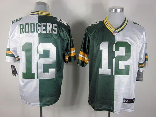 Nike Packers #12 Aaron Rodgers Green/White Stitched NFL Elite Split Jersey - GBJ420