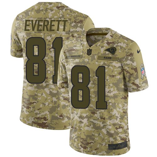 Nike Rams #81 Gerald Everett Camo Stitched NFL Limited 2018 Salute To Service Jersey - LAR395